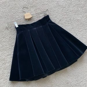 Maje velvet mini navy skirt size 34/ S